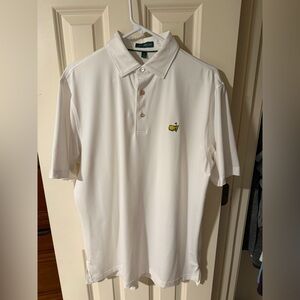 Masters By Peter Millar Polo Men’s Medium Green/white Stripes